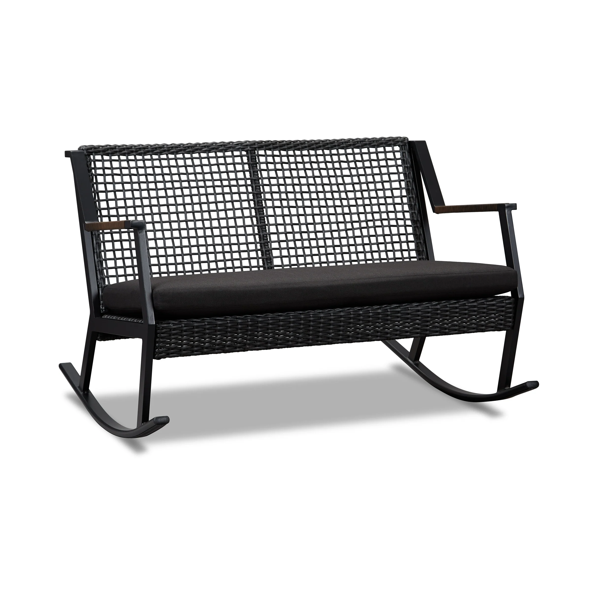 Calvin 46.5 Two Seat Rocker in Black by Real Flame - 46.5L x 37W x 31H