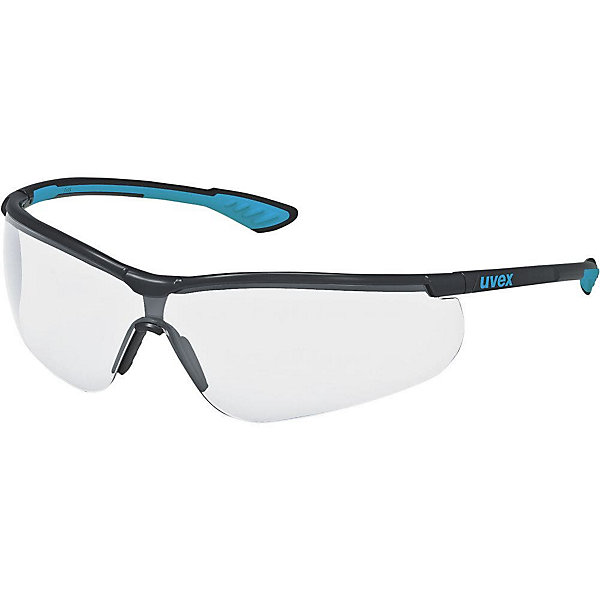 Lunettes de protection sportstyle uvex 9193376 - monture polycarbonate noire et bleue, verres transparents UV400
