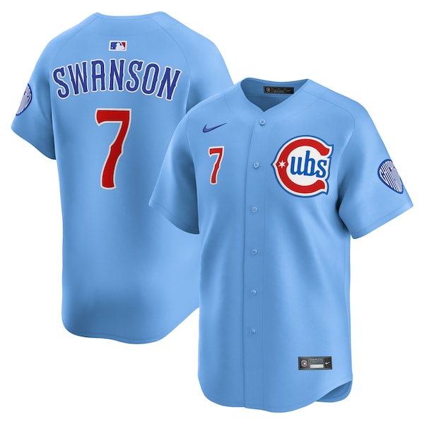 Dansby Swanson Chicago Cubs Nike 2nd Alternate Limited Player Jersey - Baby Blue