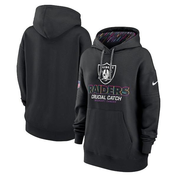 Las Vegas Raiders Nike Women's 2024 NFL Crucial Catch Club Pullover Hoodie - Black