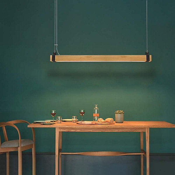 NETTLIFE Suspension LED Vintage Dimmable 100cm Bois &Métal pour Salle à Manger