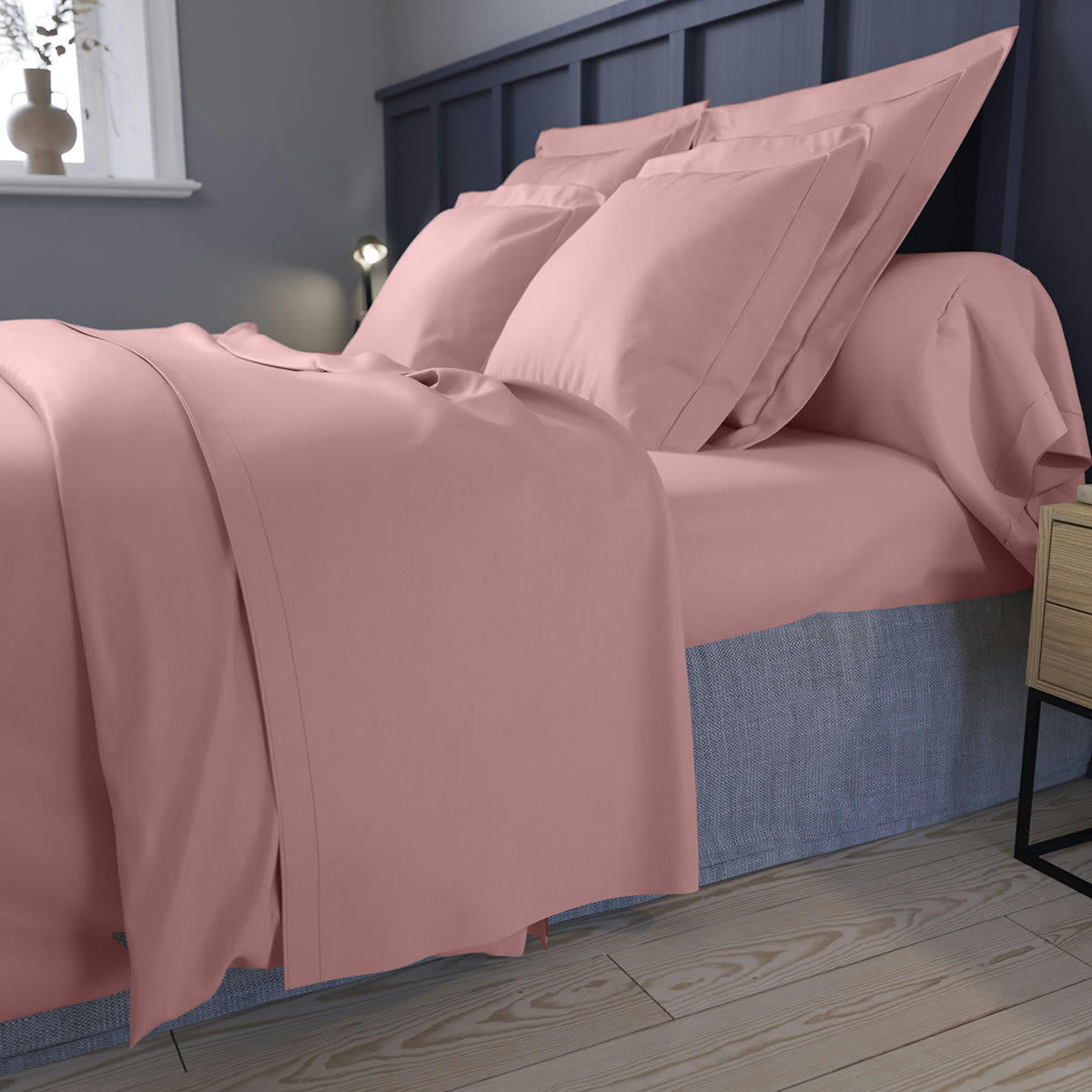 PARTITION - Drap housse   Satin de coton Coloris Rose 160x200 cm - DODO
