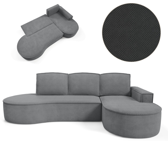 Nowoczesny Stylowy Narożnik MOLLY Curio 97 Funkcja Spania