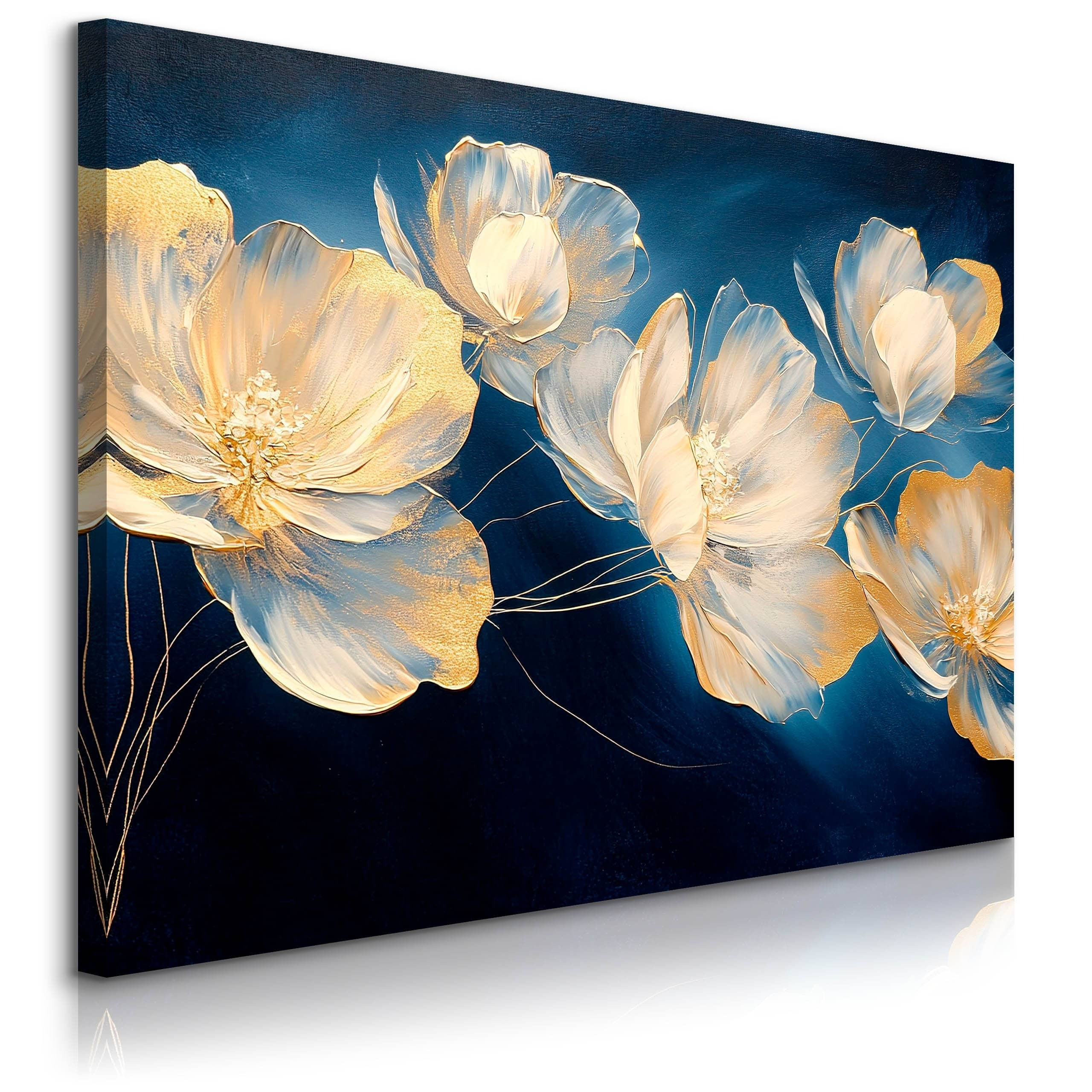 Obraz Kremowe Kwiaty W Stylu Glamour 30x20cm