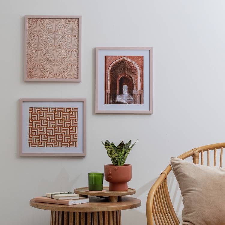 Habitat Pink Wooden 3 Pack Picture Frames - Mixed Sizes