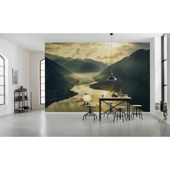 Vliestapete »Gold Mountains«, Breite 400 cm, seidenmatt