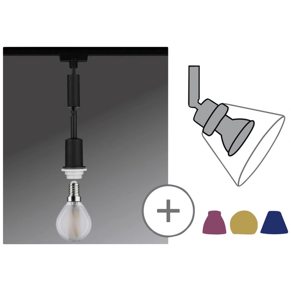 Spot »URail«, BxHxL: 4,4 x 132 x 4,4cm, schwarz