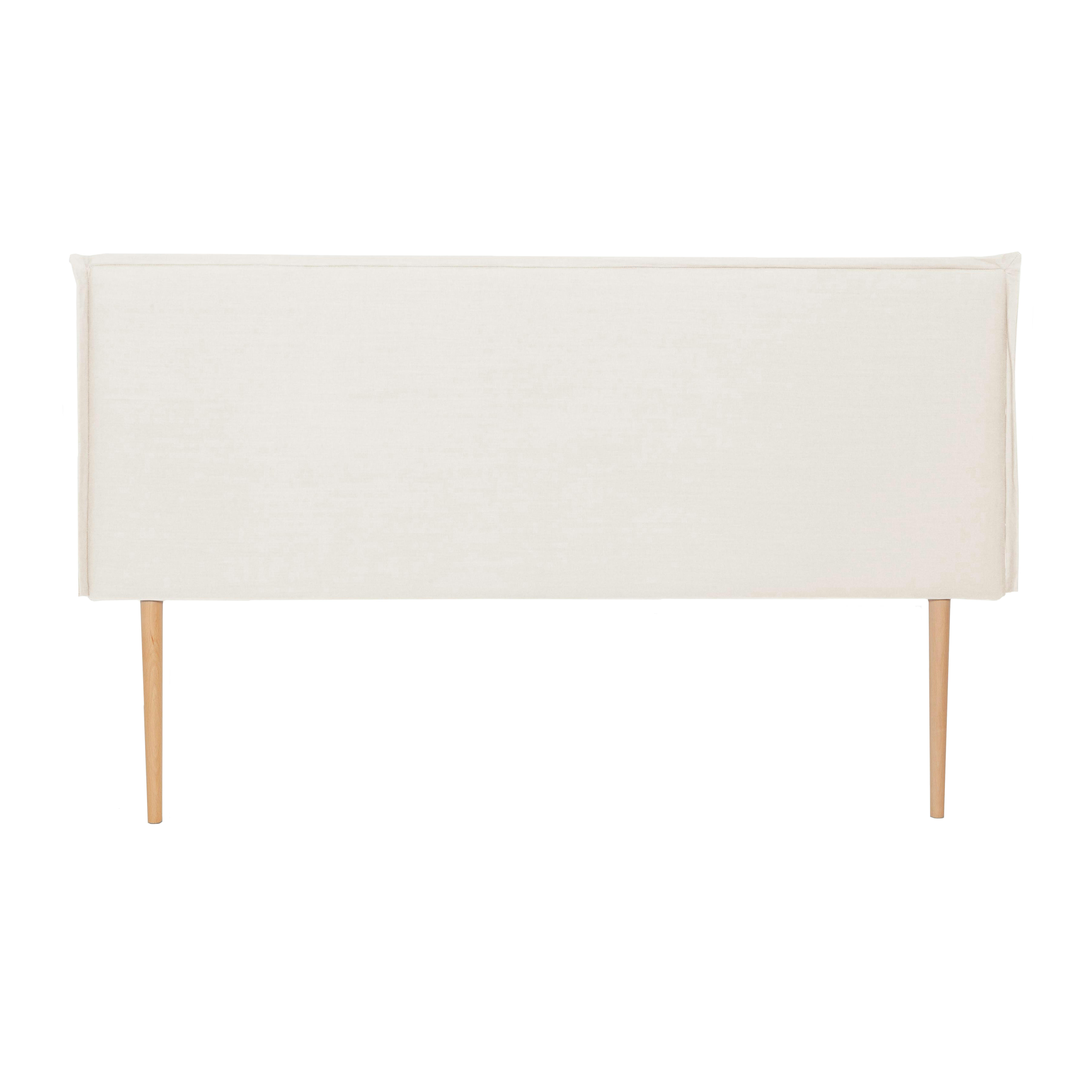 EDMOND - Tête de lit tapissée en tissu 100% lin beige 160x100cm