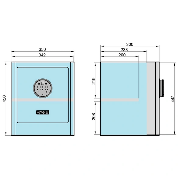 Tresor, (BxHxT): 350 x 450 x 300 cm