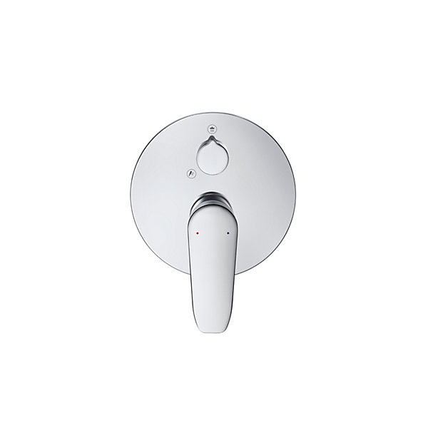 Mitigeur de douche rond encastré  inverseur pommeau / douche pluie, chrome - 17cm - B.1
