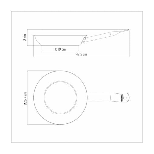 Professional Tri-Ply Base Stainless Steel Frying Pan, 26cm, 2L