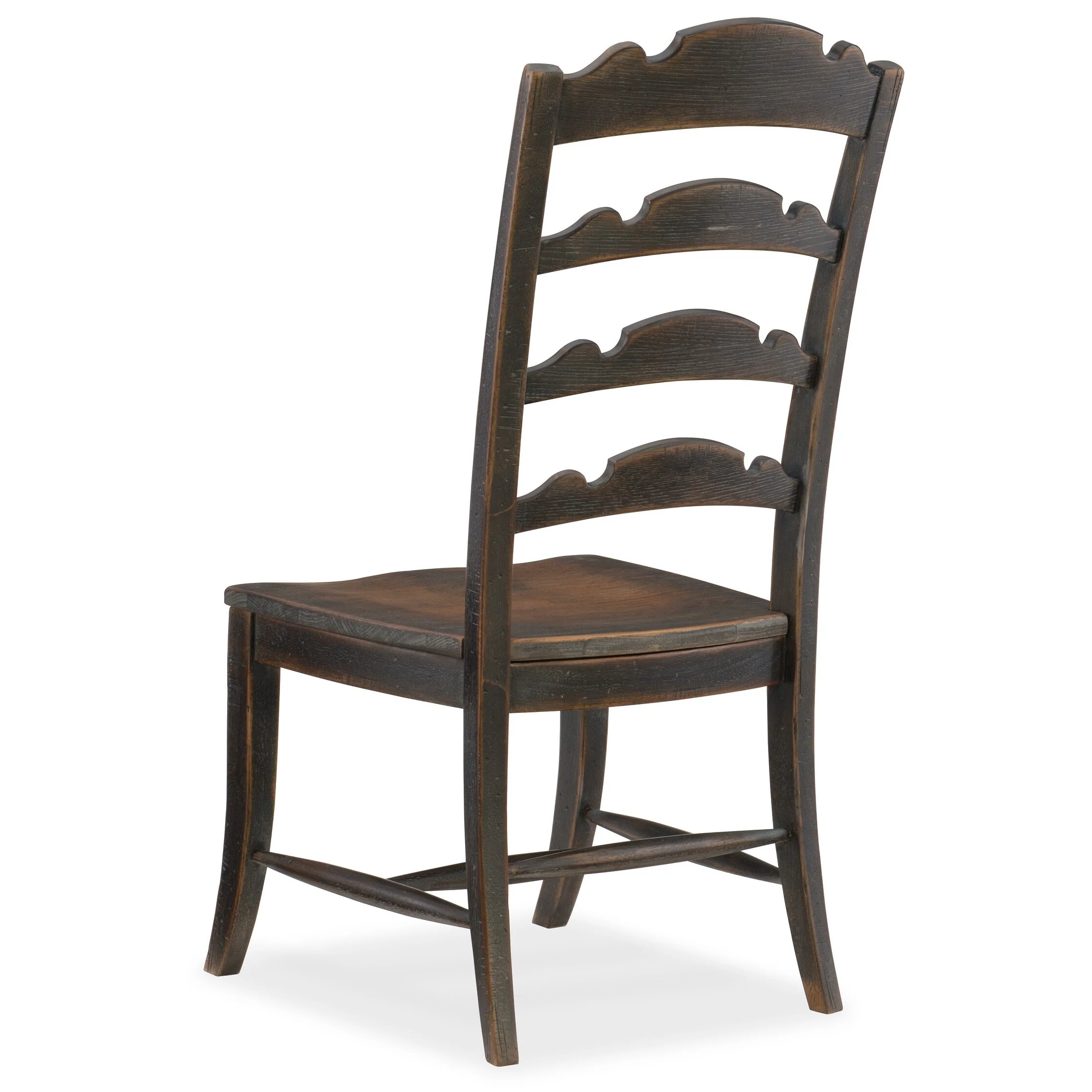 Hill Country Twin Sisters Ladderback Side Chair, Anthracite Black - 21.25W x 45H x 26D