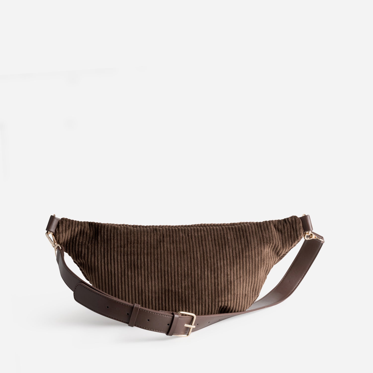 Sac-banane marron velours côtelé