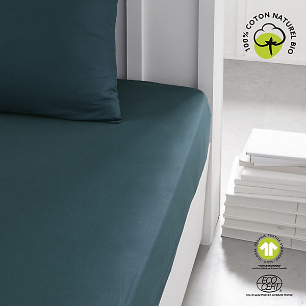 Drap housse 1 place - 100% coton BIO