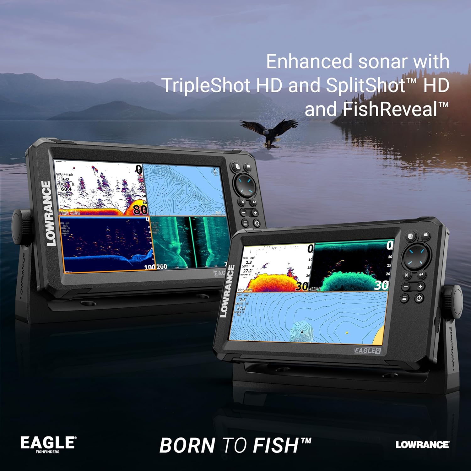Lowrance Eagle 4  5  7 and 9 Fish Finders with IPS Screen