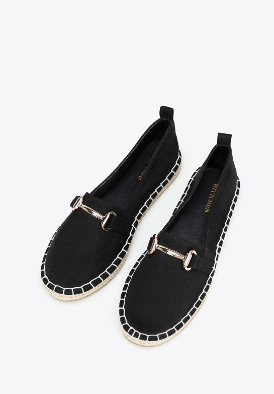 Damskie espadryle z klamrą czarne
