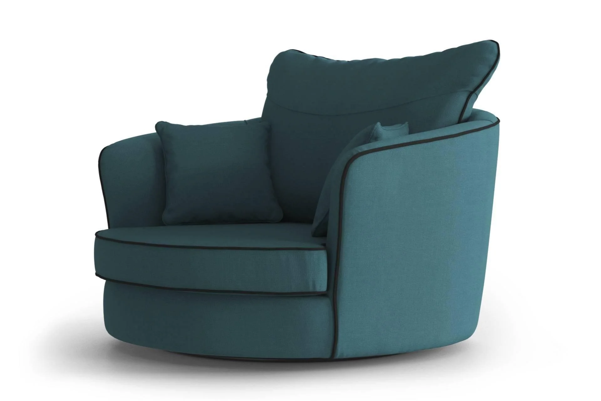 Fauteuil Vendôme linnen draaibaar met contrast piping