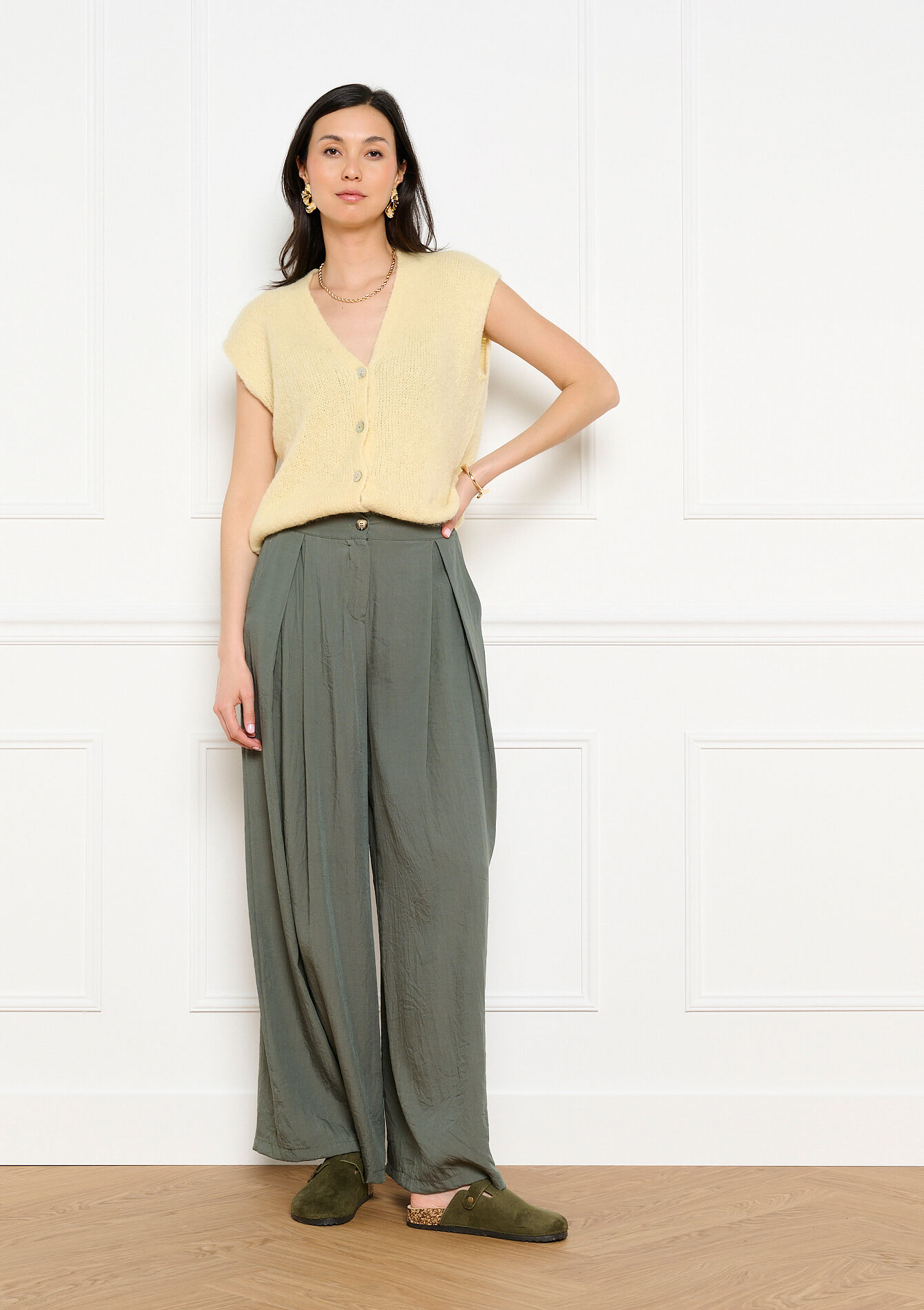 Wijde soepelvallende broek