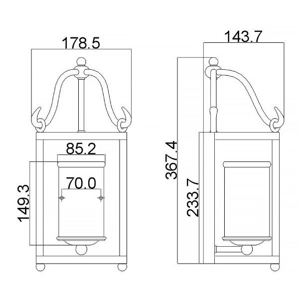 Kinkiet czarny Declaration 1xE14x60W wym:36,7x17,9x14,4cm IP20 Feiss