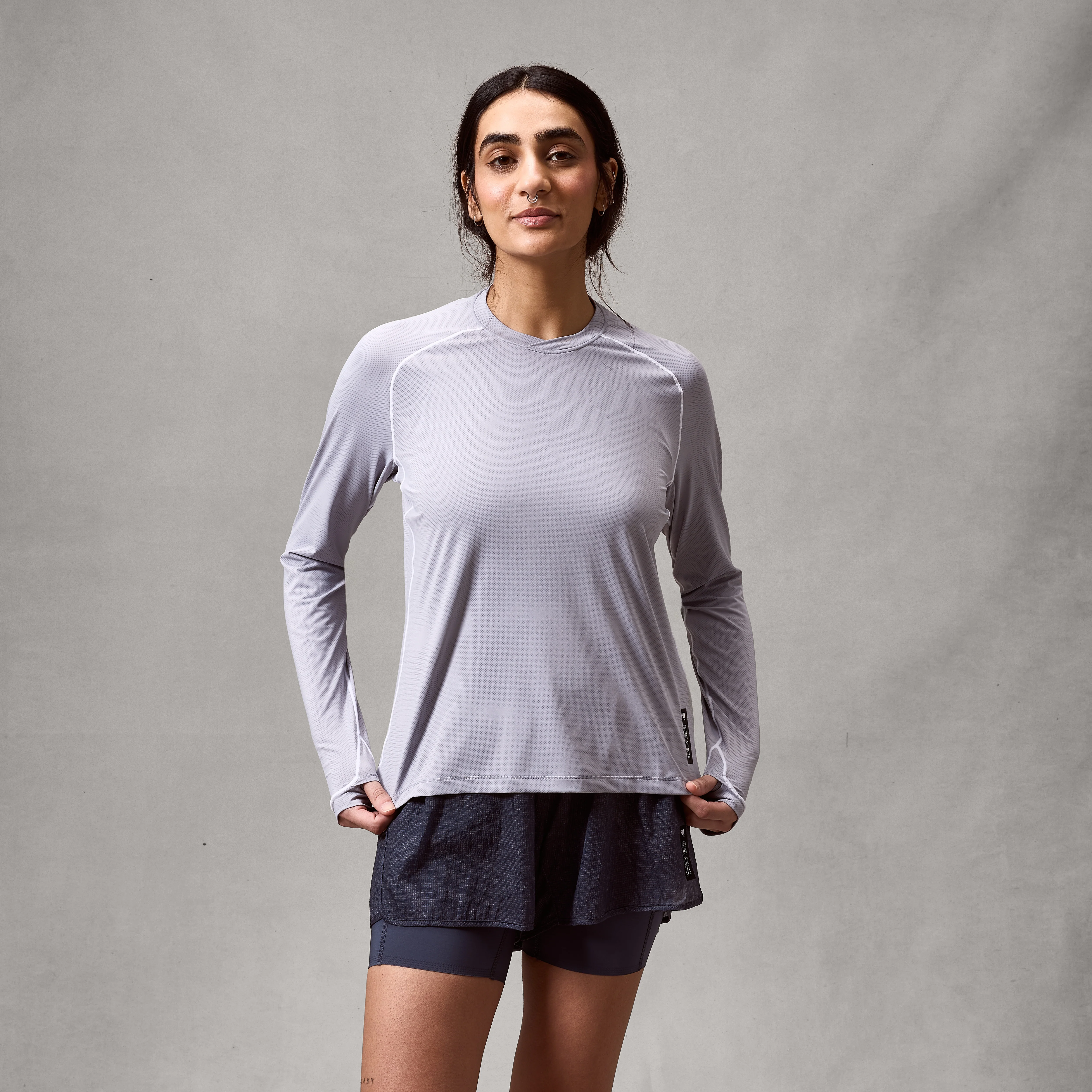 Women's AllTrack Rout L/S Tech Tee - Aluminium