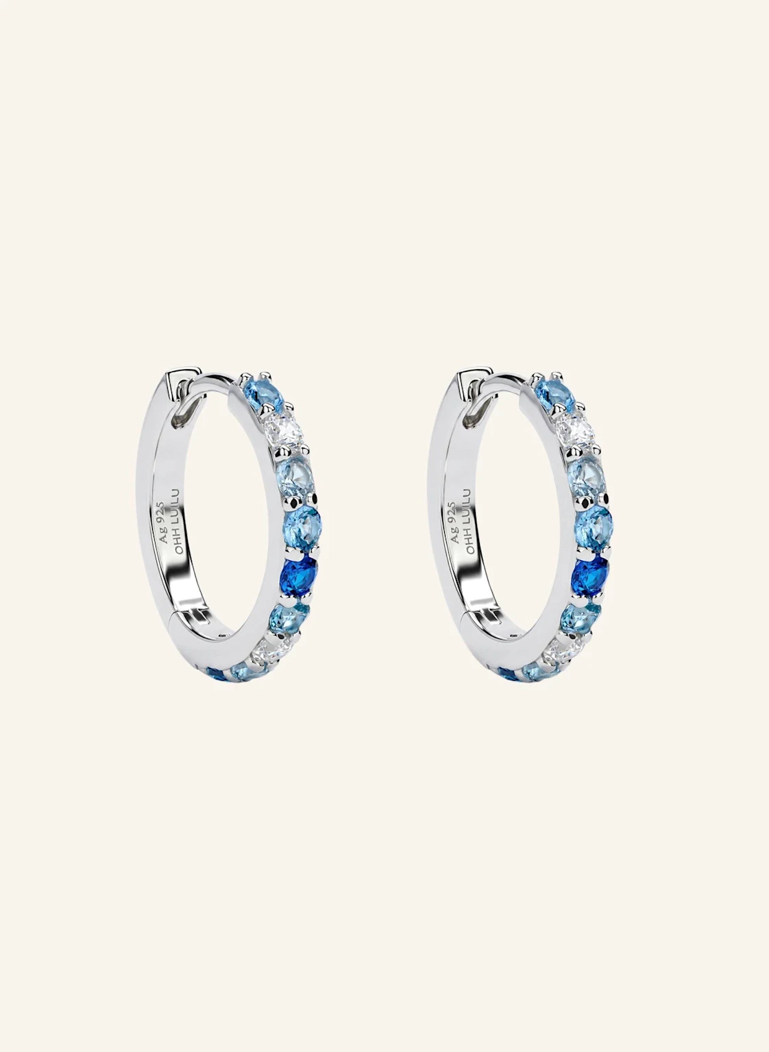 OHH LUILU Creolen TENNIS BLUE GRADIENT by GLAMBOU