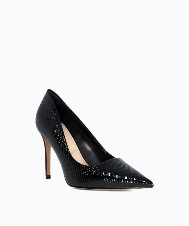 Assured Black - Leather Court Shoes