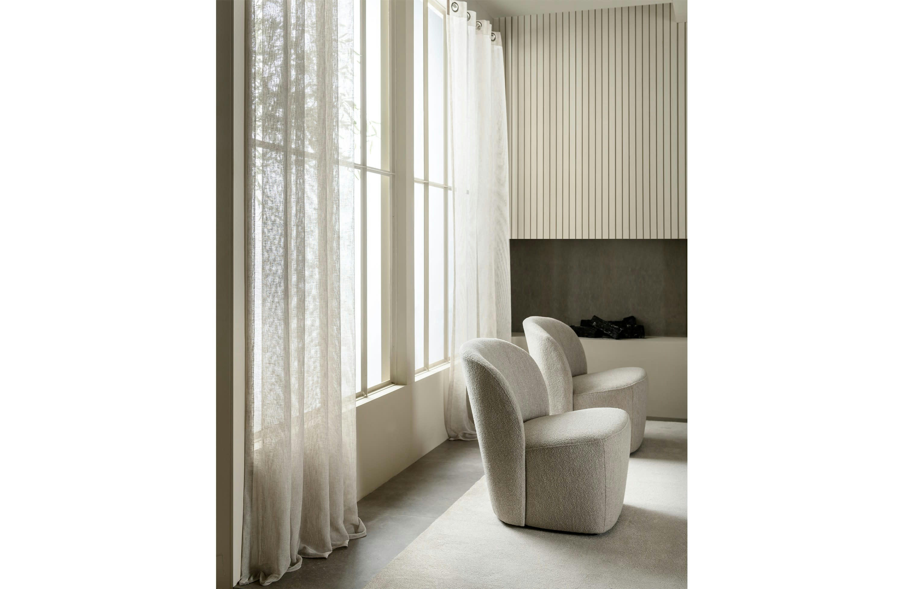 LOFTY - Fauteuil en tissu crème