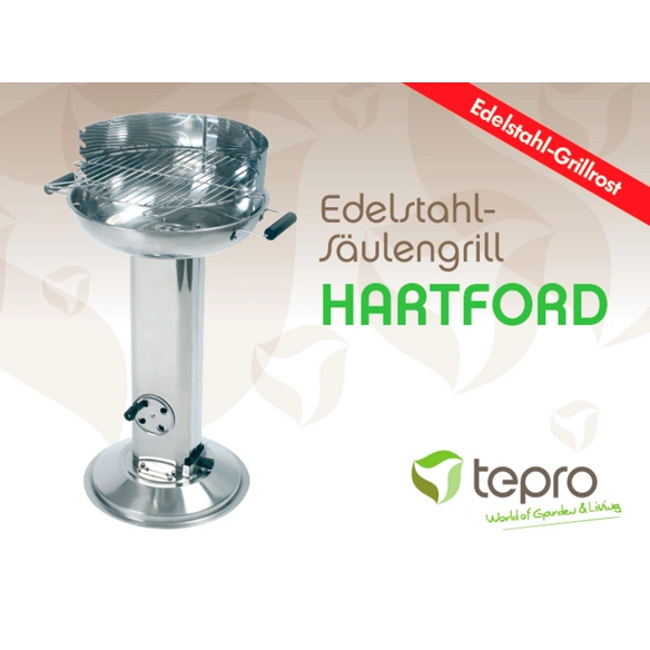Holzkohlegrill »Hartford«, Grillfläche: 38 x 38 cm, Edelstahl, silber