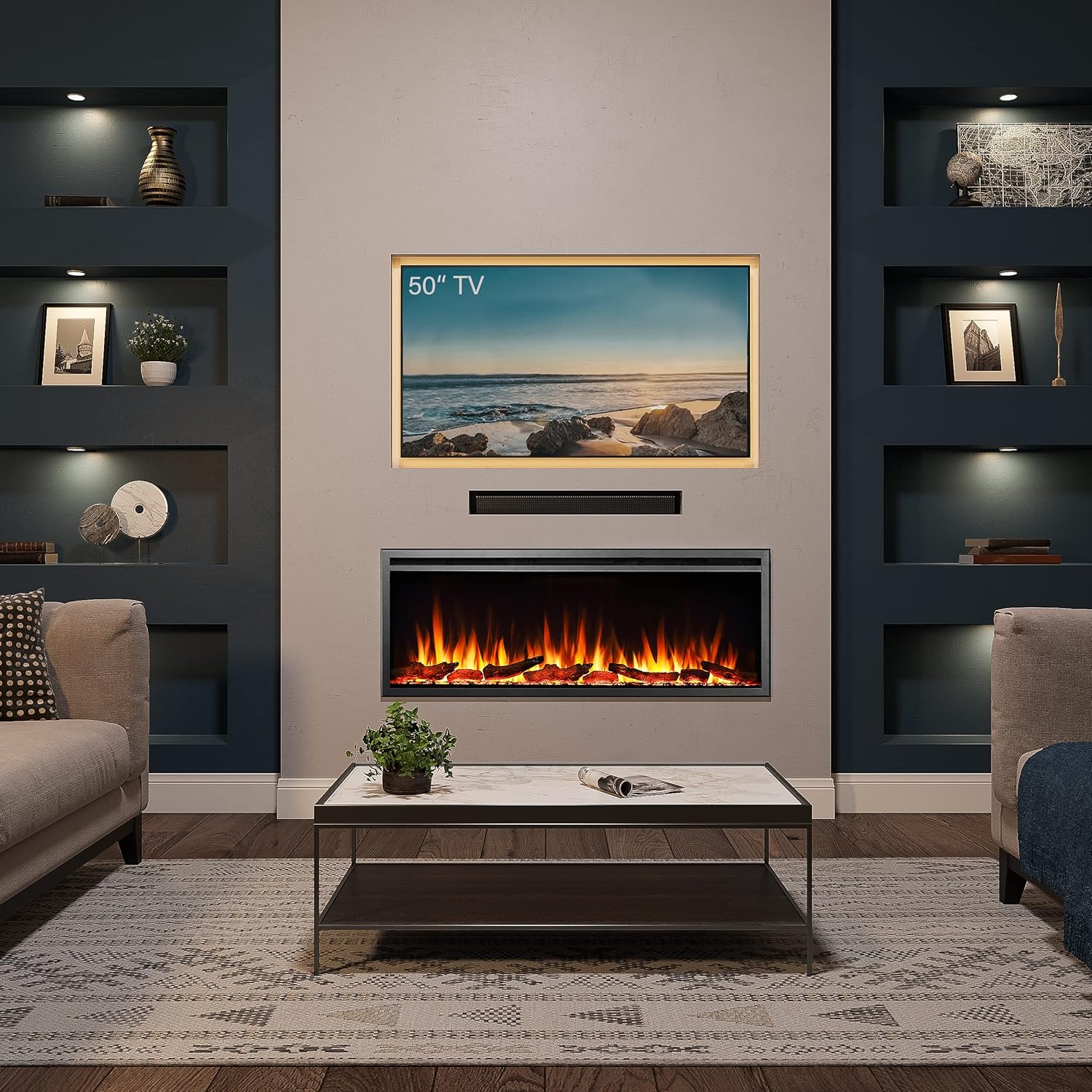LegendFlame 50 W Austin in Wall Recessed & Wall Mounted Electric Fireplace (EF287A)