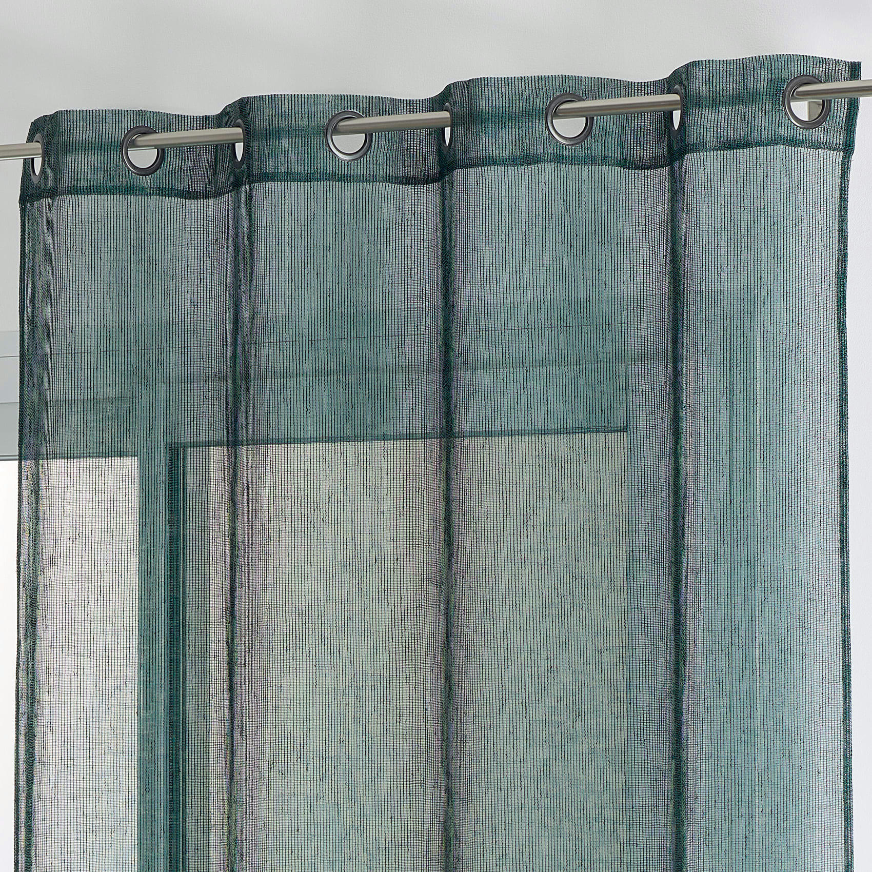 - Voilage tamisant en filet rustique polyester bleu 140x240 cm