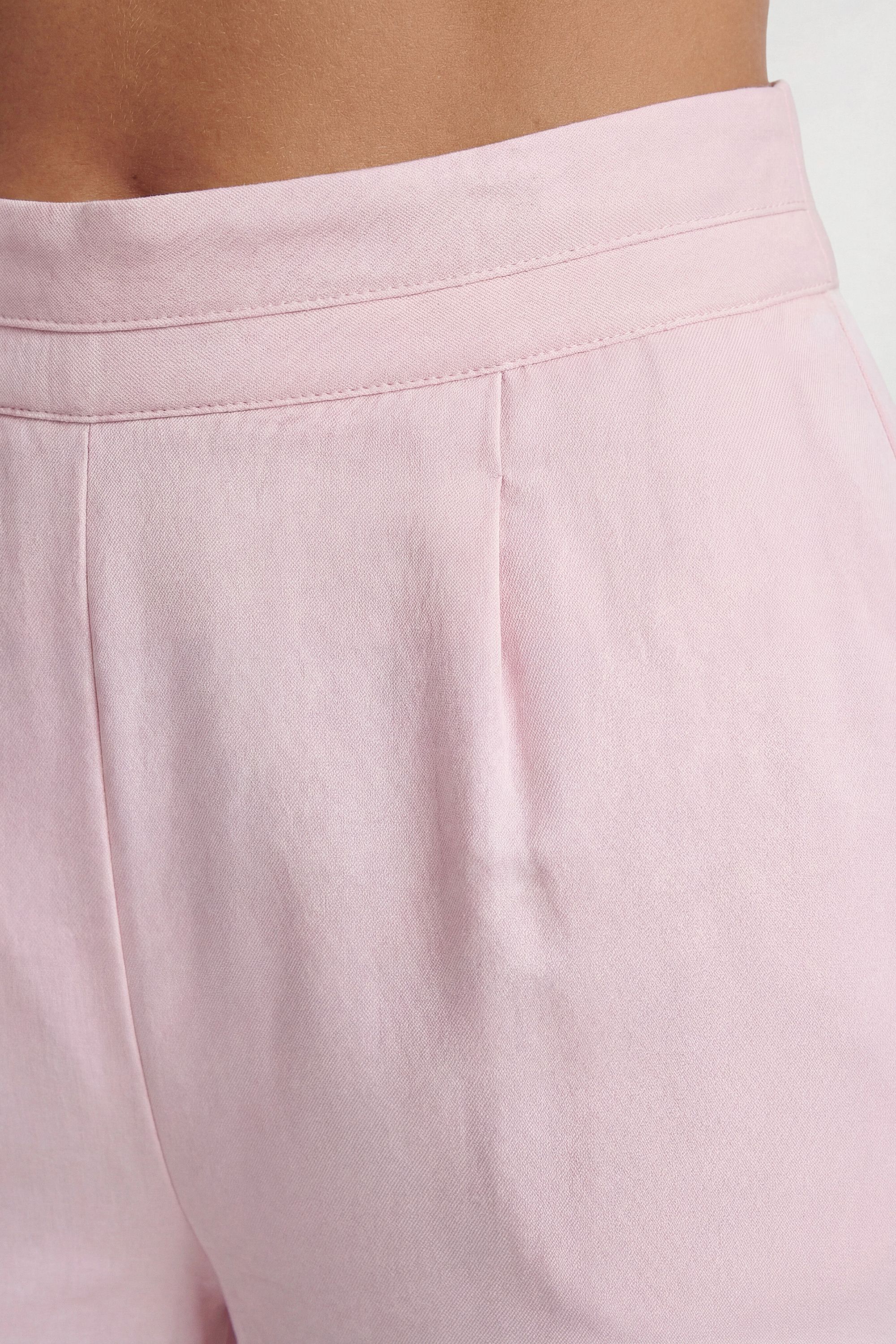 KarenMillen Petite Hammered Satin Wide Leg Woven Trouser