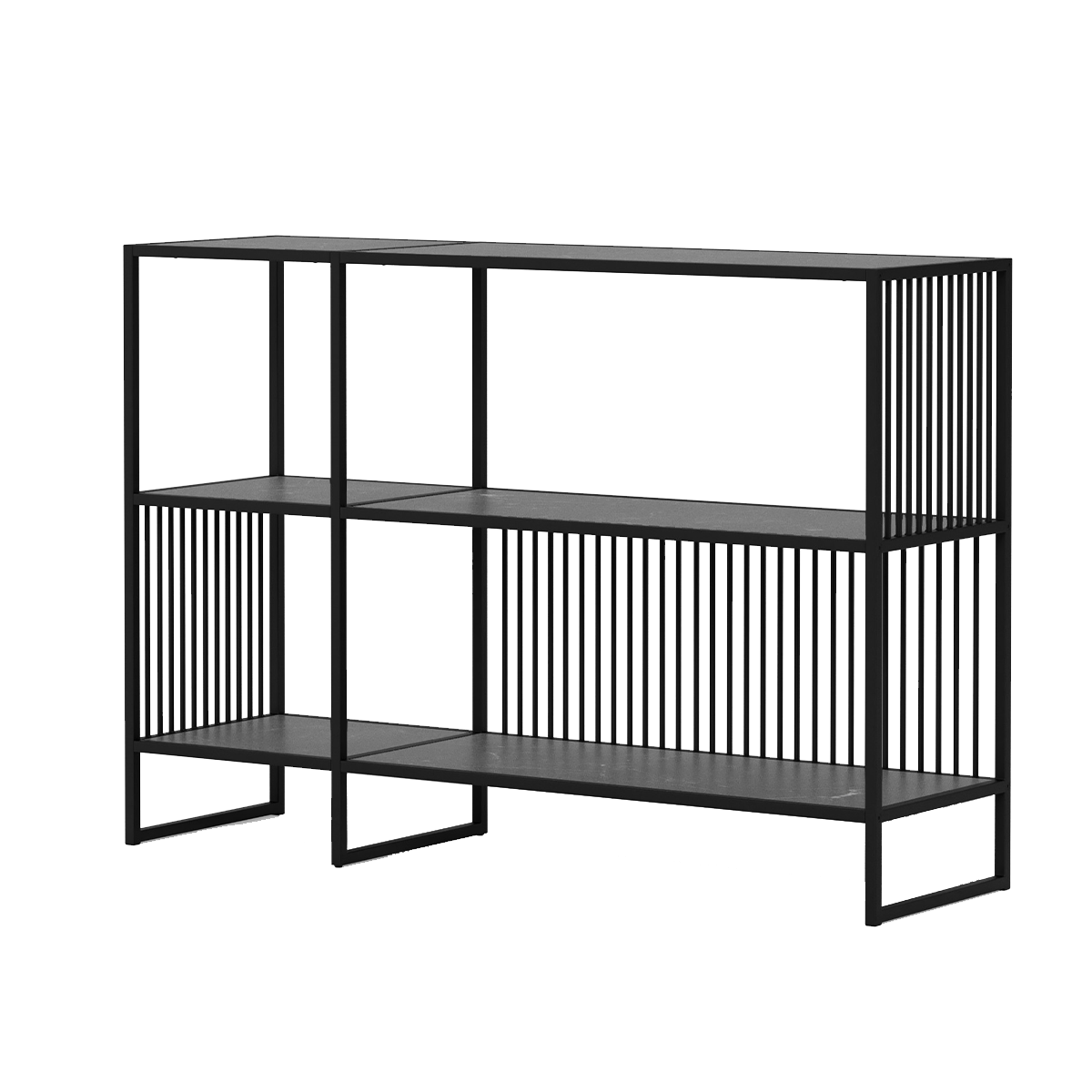 Lisomme Danny Metalen Boekenkast Zwart - 120 x 83 cm