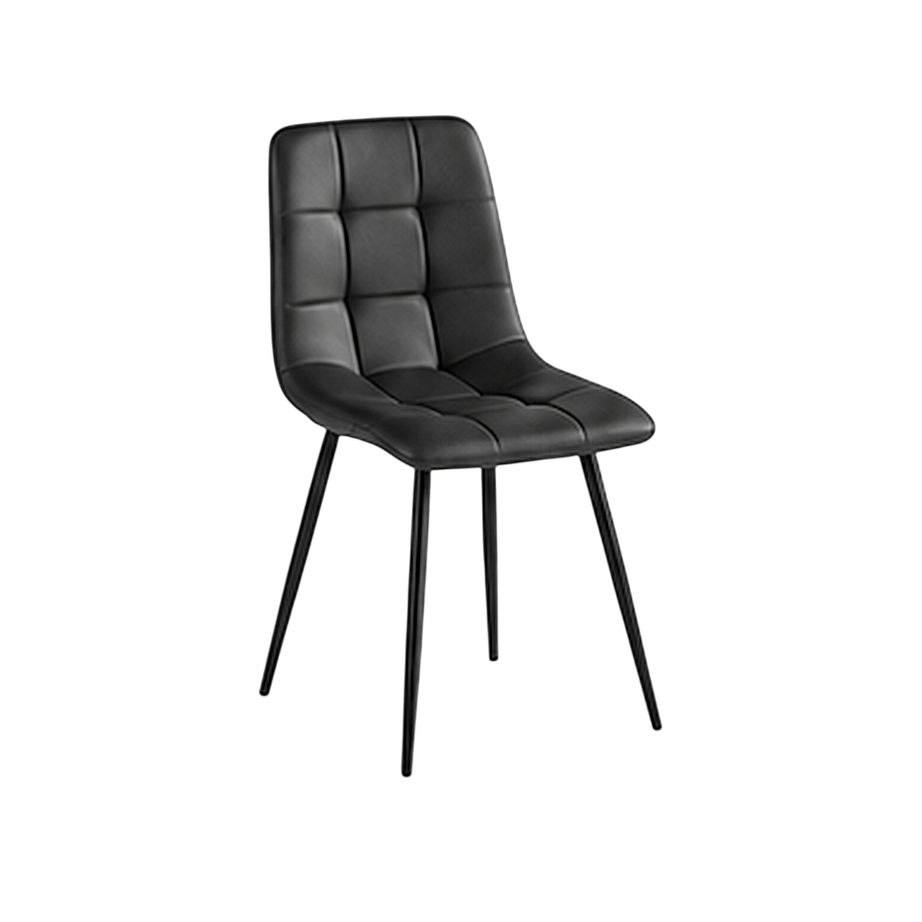 Chaise gris foncé motif damier (lot de 2) LORA