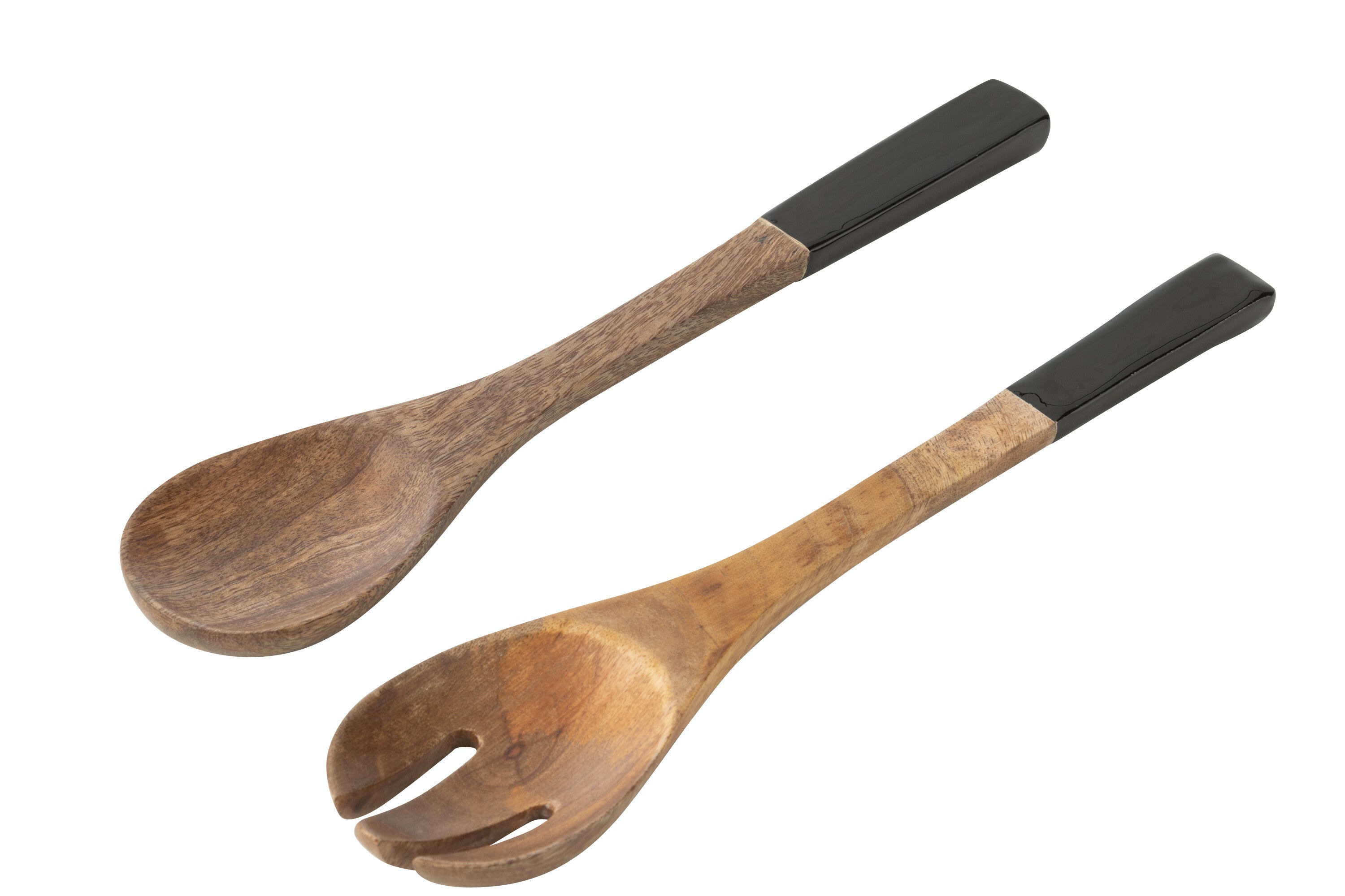 J-Line slabestek - mangohout - zwart naturel - 2 stuks