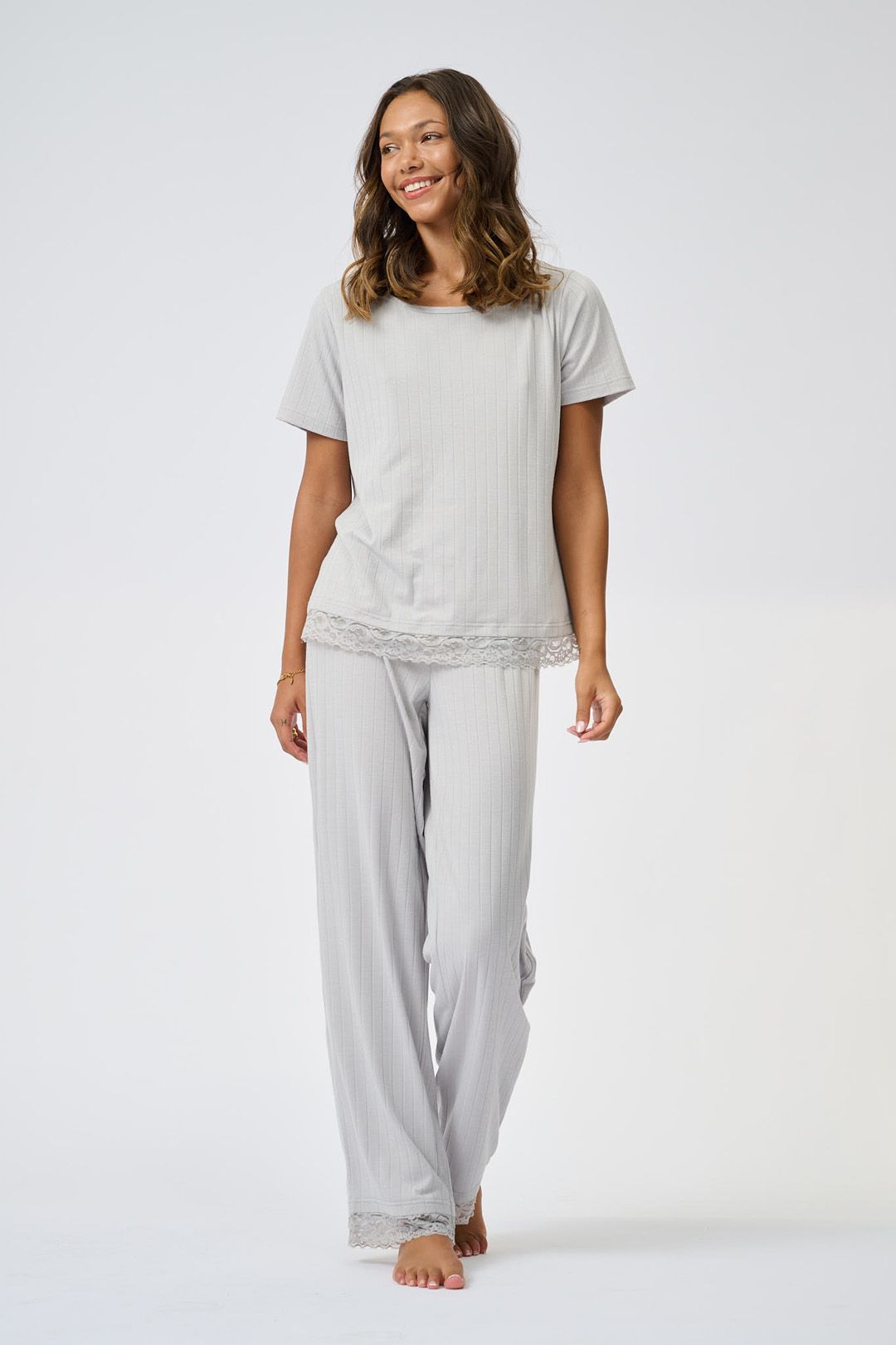 Ted Baker Betty Wide Leg Pyjama Set Micro Chip Rib