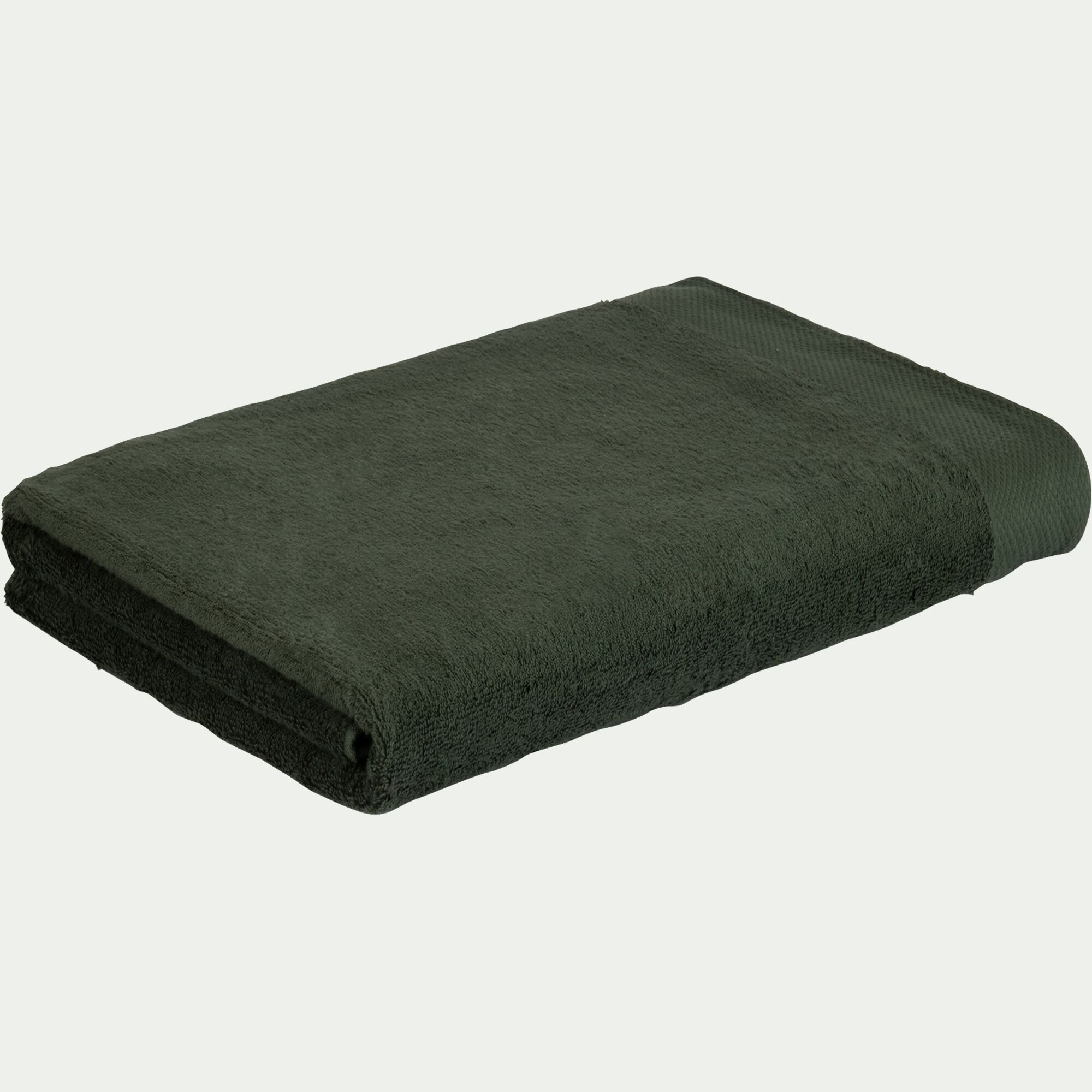 AZUR - Drap de bain en coton peigné - vert cèdre 100x150cm