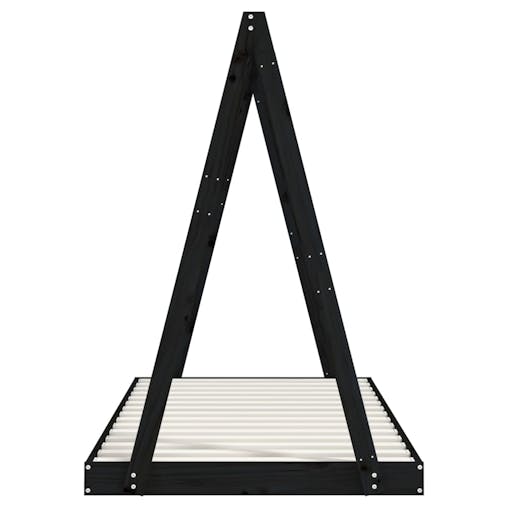 NNEVL Kids Bed Frame Black 90x190 cm Solid Wood Pine