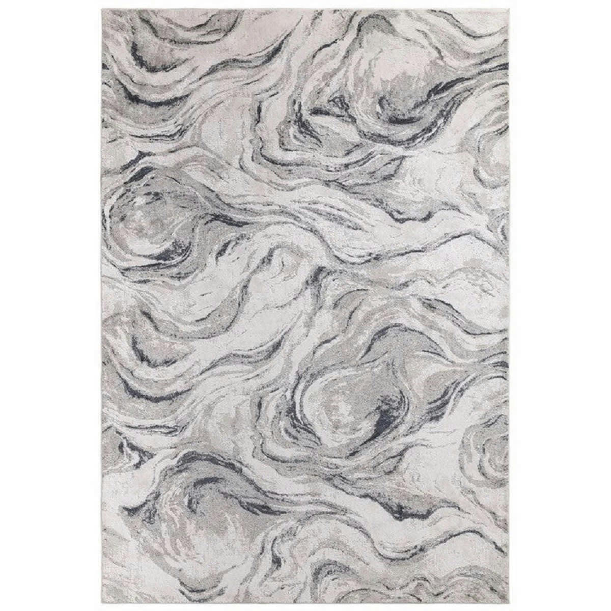 VICOLA - Tapis de salon en viscose gris 200x290 cm
