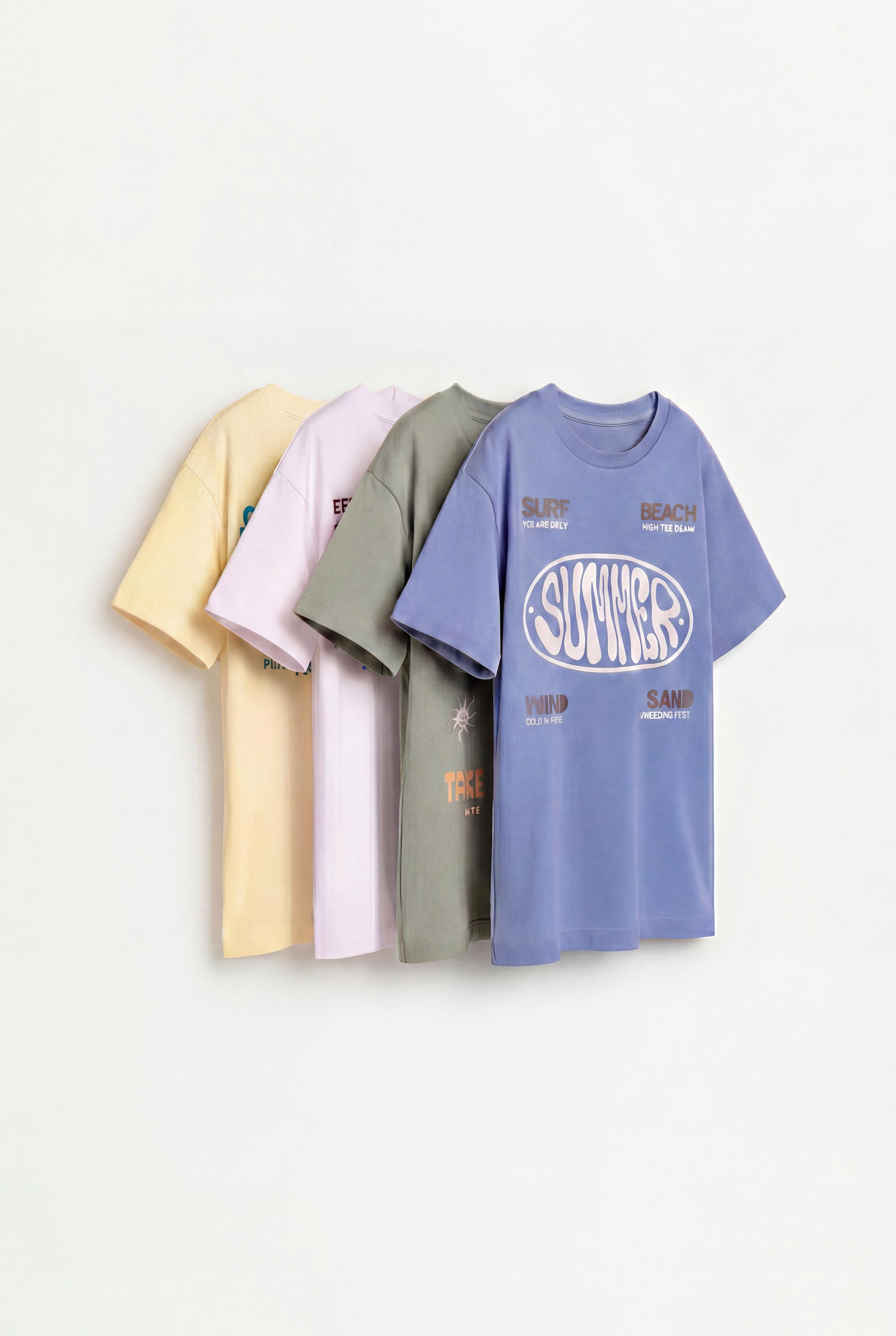Pack 4 camisetas estampadas