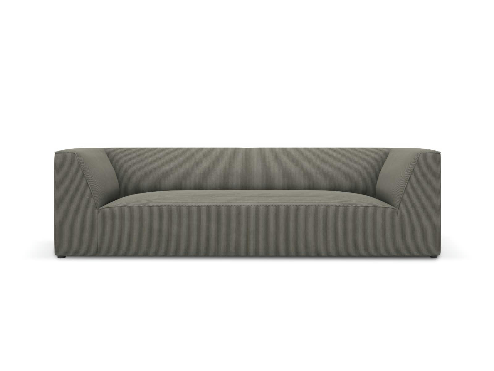 RUBY - Canapé 3 places en tissu velours côtelé gris clair