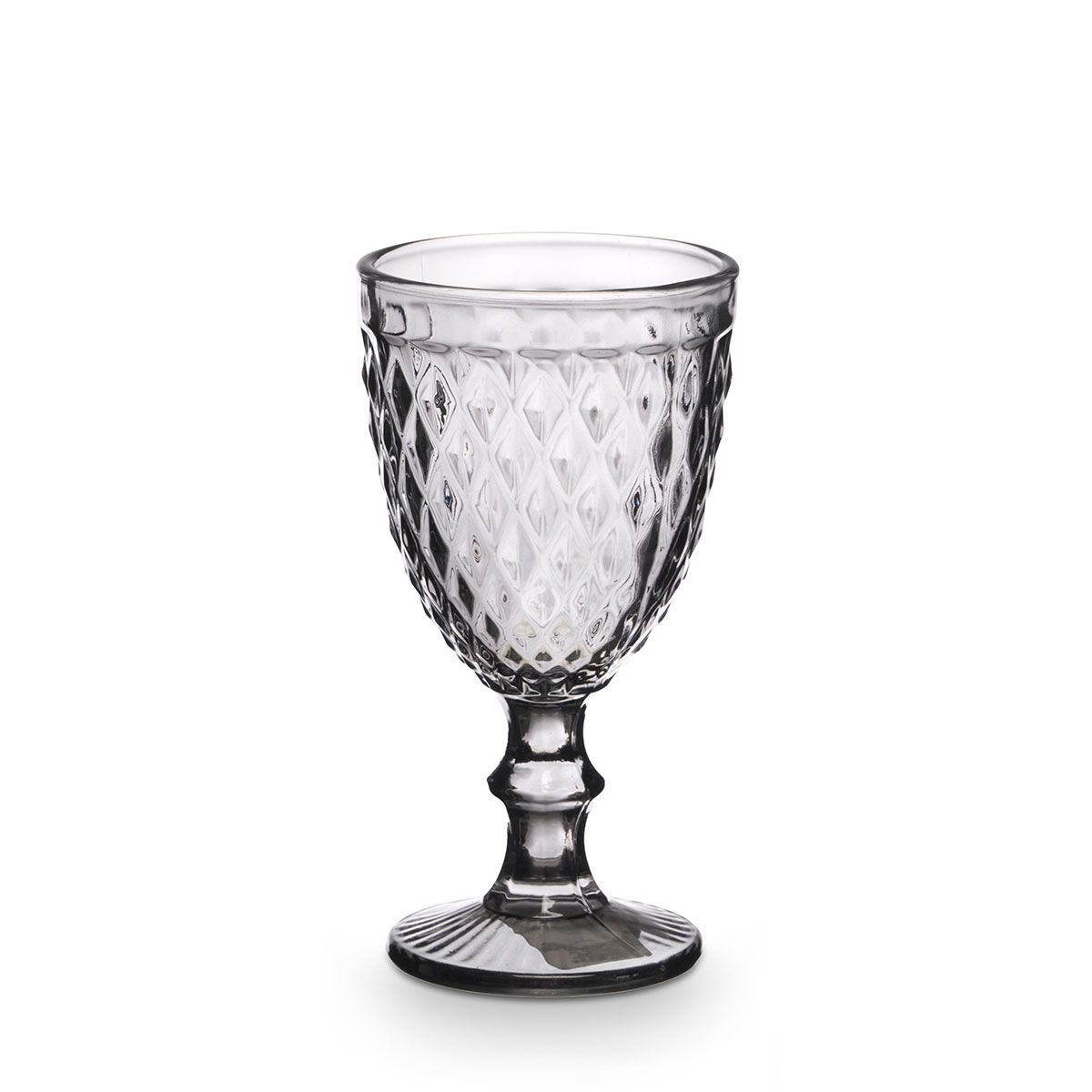 Copo De Água Diamante Cinza Com Pé 34cl