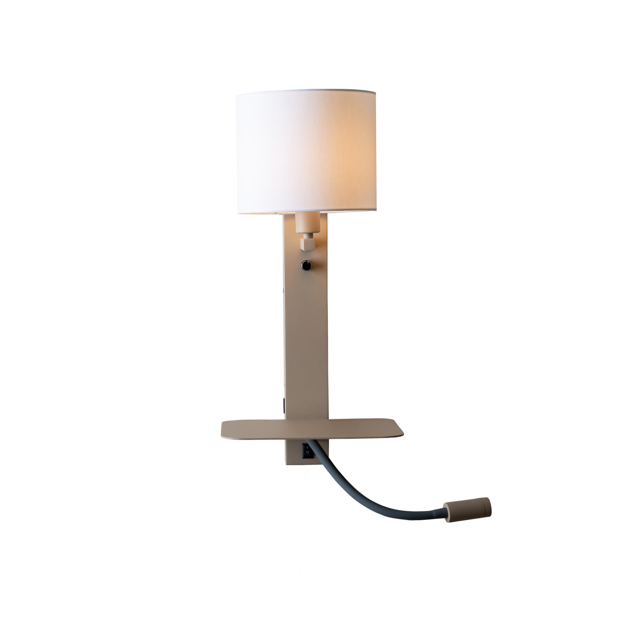 it's about RoMi Florence Wandlamp met Leeslamp - Bruin / Wit