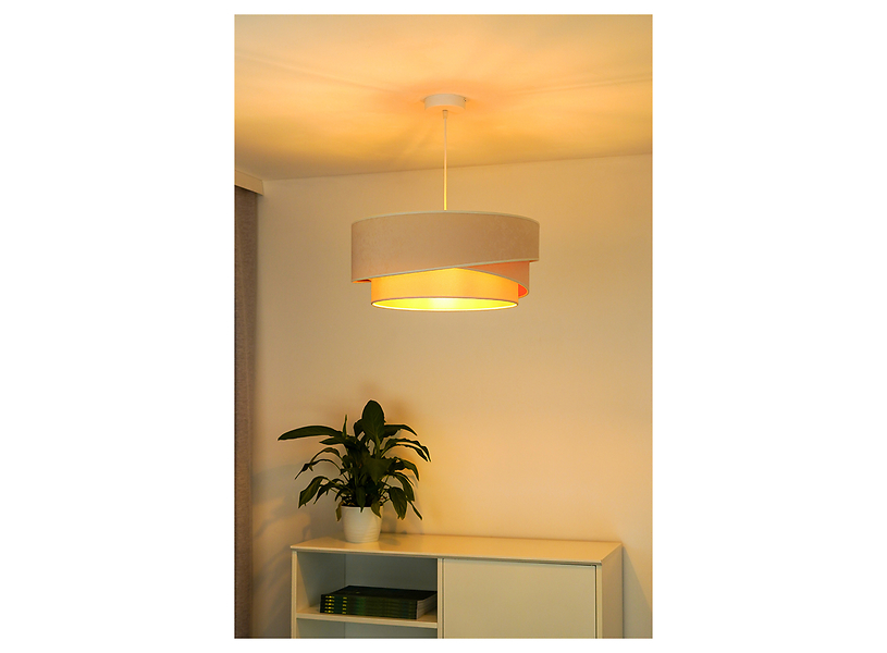 Lampa wisząca Kobo welurowa beżowo-złota
