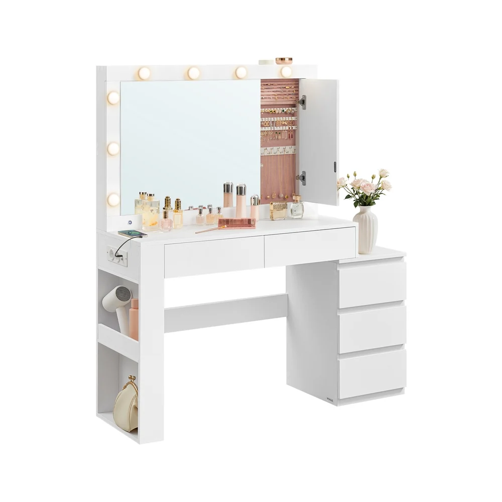 Coiffeuse avec tiroir LED miroir multiprise
