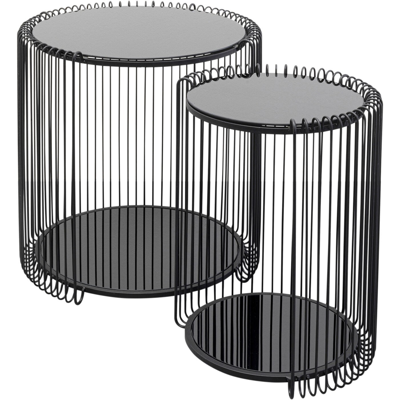Kare Design Bijzettafel Wire Double zwart (2/Set)
