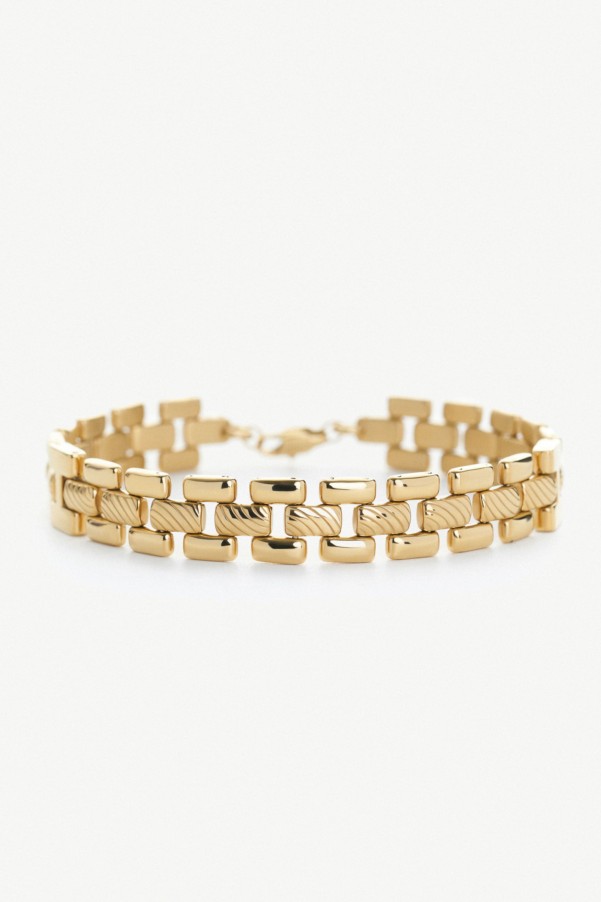 Elk & Bloom New Chain Chapter 15K Gold Chunky Triple Chain Link Bracelet