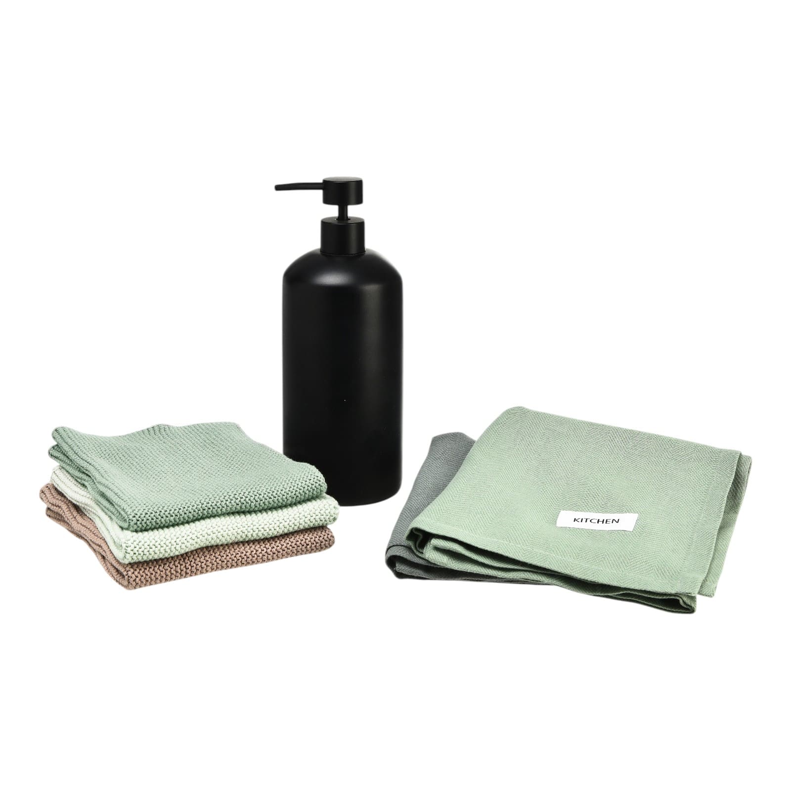 Spültücher-Set mit Seifenspender Grün, 6 -tlg.