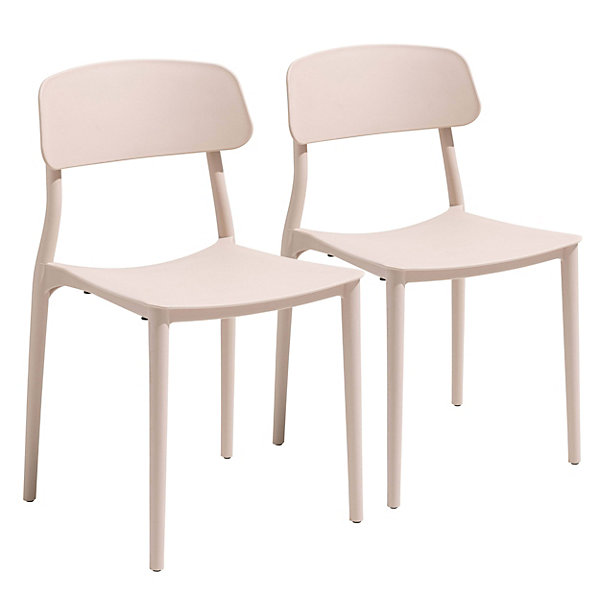 Lot de deux chaises en polypropylène roseOviala