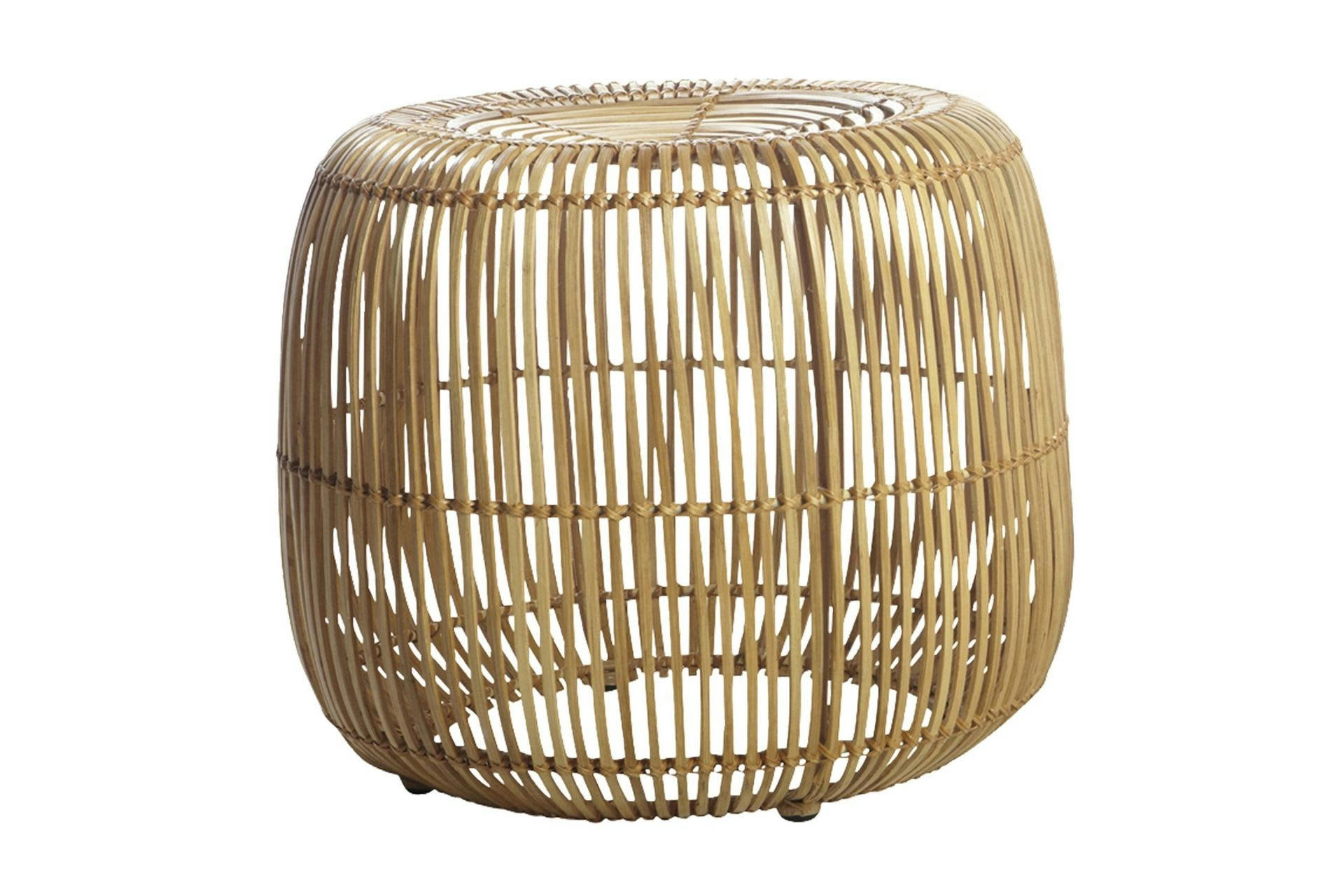 MODERN - Tabouret en rotin beige