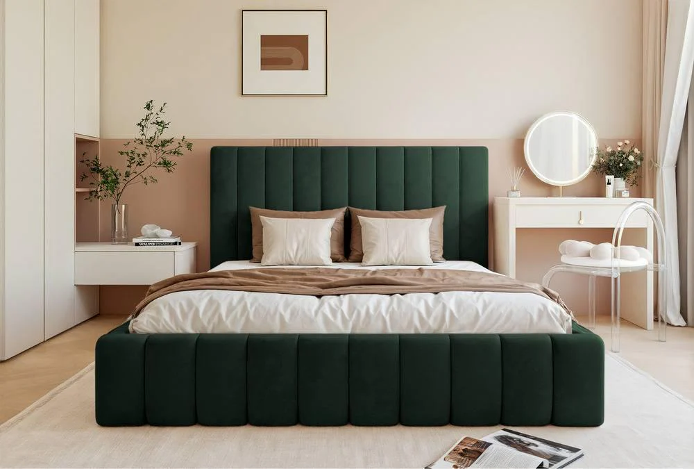 Bedframe Flores velvet 140x200 met opbergruimte